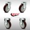 Service Caster 5 Inch SS Maroon Polyurethane Swivel Top Plate Caster Set with 2 Rigid SCC SCC-SS20S514-PPUB-MRN-2-R514-2 - alternate 3